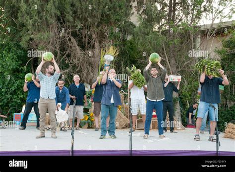 Israel, Shavuot celebration (End of Harvest season) at a Kibbutz ...