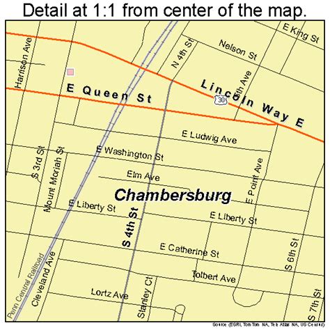 Chambersburg Pennsylvania Street Map 4212536