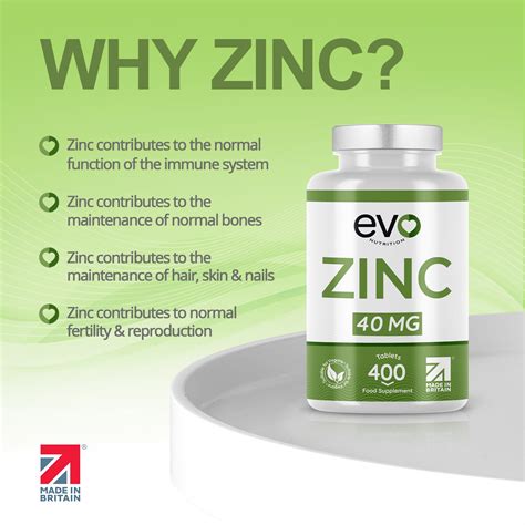 Buy 40mg Zinc - Supplements for Metabolism – EVO Nutrition