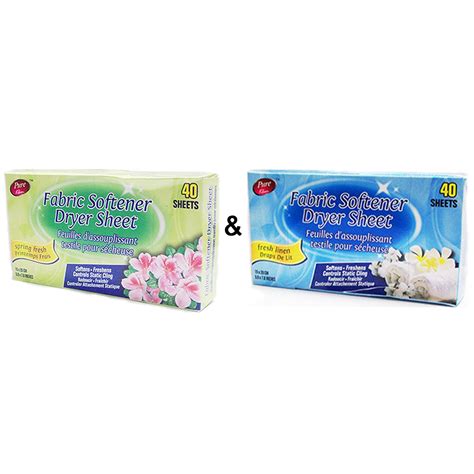 Fabric Softener Dryer Sheet- Spring Fresh & Fabric Softener Dryer Sheet- Fresh Linen by Pure ...