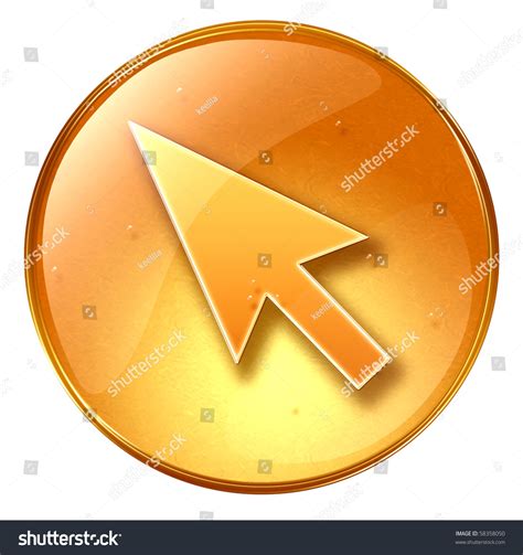 Cursor Icon Yellow, Isolated On White Background Stock Photo 58358050 : Shutterstock