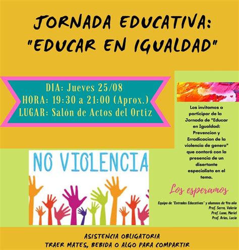 Jornada Educativa: «Educar en igualdad» – INSTITUTO SUPERIOR DEL ...