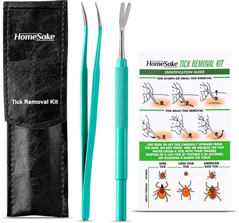 Amazon.com : HomeSake Tick Remover Tool and Tweezer Set for Humans - Pets, Stainless Steel Cat ...