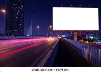 Blank Billboard On Light Trails Street Stock Photo 614717201 | Shutterstock