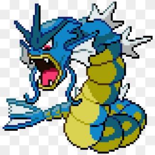 Gyarados - Minecraft Pixel Art Pokemon Gyarados, HD Png Download ...