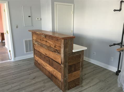 Custom Made Reclaimed Barnwood Reception Desk | Rustic reception desk ...