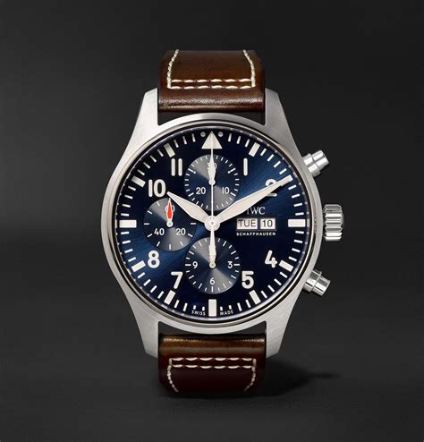 IWC SCHAFFHAUSEN - Pilot's Le Petit Prince Chronograph 43mm Stainless Steel and Webbing Watch ...