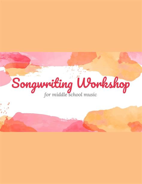 Songwriting Workshop for Middle School Music | Resources | F-flat Books