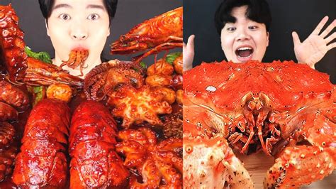 ASMR MUKBANG Seafood GIANT KING CRAB EATING SOUND! OCTOPUS LOBSTER TAIL ...