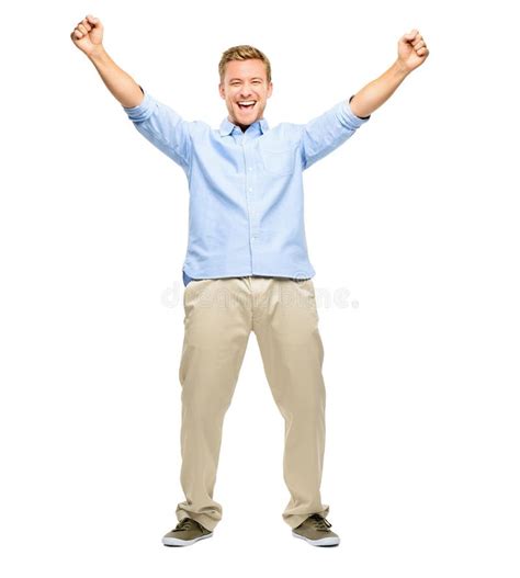 You Go Dude. a Handsome Young Man Standing Alone in the Studio and ...