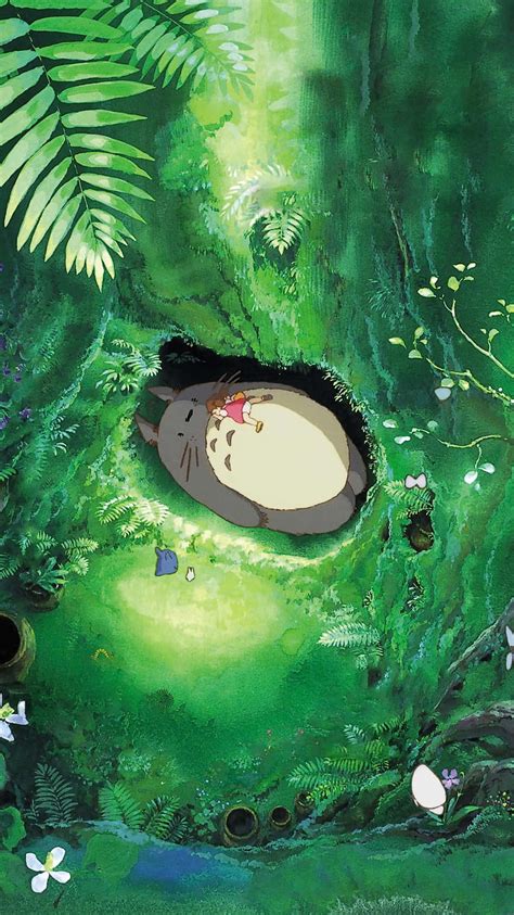 Download My Neighbor Totoro Studio Ghibli Phone Wallpaper | Wallpapers.com