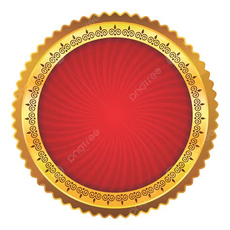 Luxury Red Golden Circle Vector Ribbon Badge, Shape, Ribbon, Banner PNG and Vector with ...