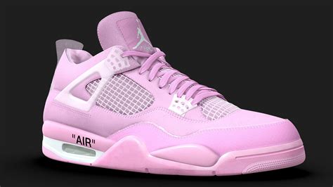 Jordan 4 Off White Pink - Buy Royalty Free 3D model by Joe-Wall (@joewall) [d44c2fe] - Sketchfab ...