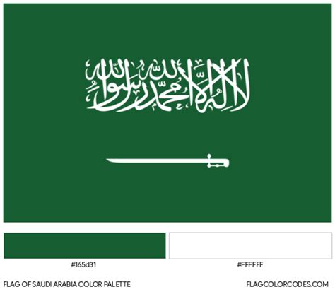 Saudi Arabia flag color codes