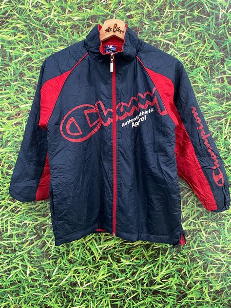 Vintage Champion Authentic Athletic Apparel Big Logo Jacket - Etsy