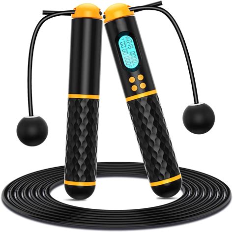 Jump Rope Cordless Skipping Rope with Calorie Digital Counter Indoor ...