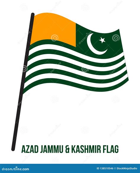 Azad Jammu and Kashmir Flag Waving Vector Illustration on White ...