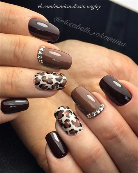 Pin by Tina Nichols on Nails | Fall nail art designs, Brown nails design, Brown nail art