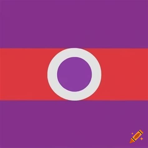 Flat country flag with purple white and red colors on Craiyon