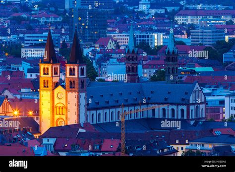 Wurzburg Cathedral at night. Wurzburg, Bavaria, Germany Stock Photo - Alamy