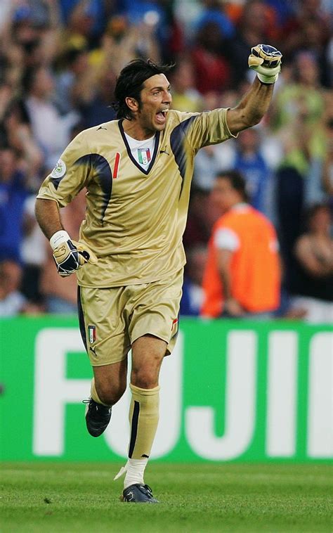 HANOVER, GERMANY - JUNE 12: Gianluigi Buffon of Italy celebrates his team's first goal during ...