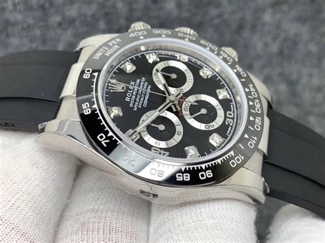 Rolex Clone Store | Daytona Black Ceramic Bezel Black Dial On Rubber Strap