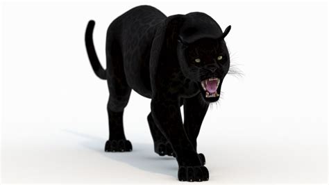 3d black panther animation