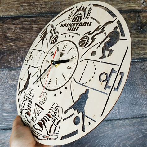 BASKETBALL Wood Wall Themed Clock Sports Home Kitchen Living | Etsy