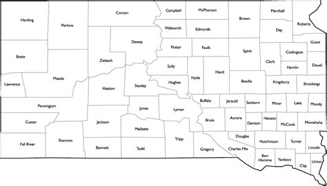 South Dakota County Map with Names