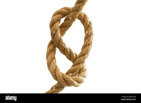 big knot in heavy manila hemp rope Stock Photo - Alamy