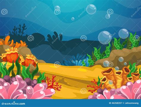 Under the sea background stock vector. Illustration of ocean - 46268207