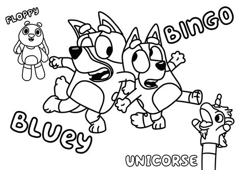 Bluey and Bingo Colouring Page - Etsy Denmark