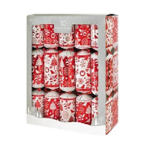 Buy 10 X 14 Red & White Christmas Crackers Online in UAE | Sharaf DG