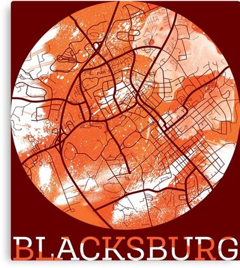 "Blacksburg VA Map" Canvas Prints by polliadesign | Redbubble