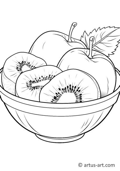 Kiwi Eating Kiwi Fruit Coloring Page » Free Download » Artus Art