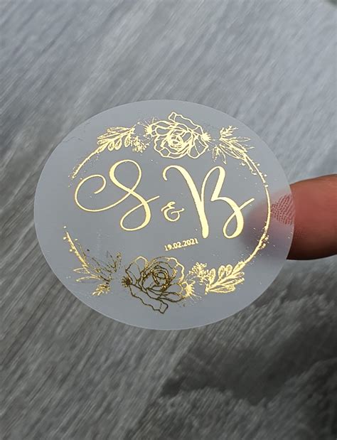 Personalised Wedding Stickers/Clear Foil Labels/Wedding Favor | Etsy