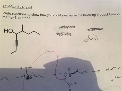 OneClass: Problem 5 (10 pts) Write reactions to show how methyl-1-pentene. you could synthesize ...