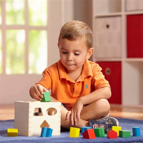 Colors & Shapes | Kids Melissa & Doug Shape Sorting Cube Classic Toy - Casa del Baccala