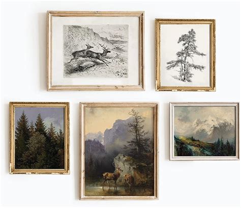 Amazon.com: Vintage Art Landscape Posters - Set 5 Wildlife Landscape ...