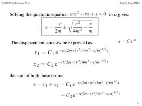 Topic 2 damped oscillation