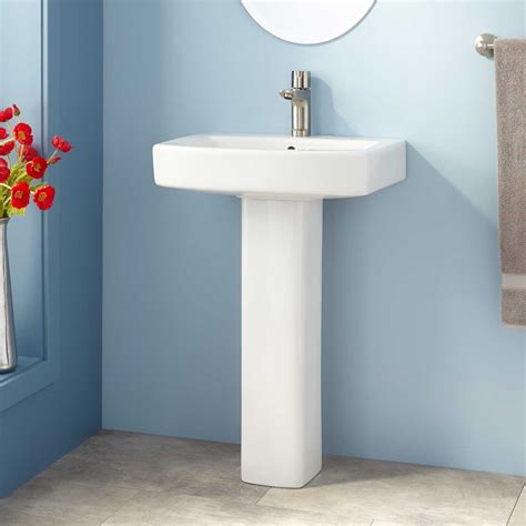 Medeski Porcelain Pedestal Sink | Signature Hardware | Modern pedestal sink, Small bathroom ...