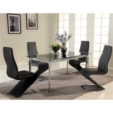 Chintaly Modern Extendable Black Glass Dining Table, Single - Walmart ...