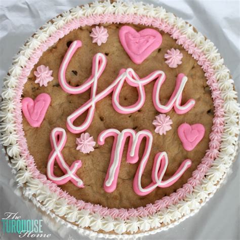 Chocolate Chip Cookie Cake {Valentine's Day} - The Turquoise Home