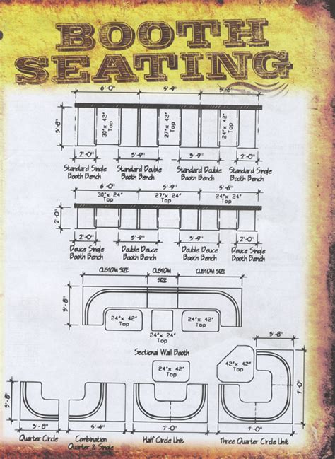 New Retro Dining Booth Seating Layouts and Dimensions