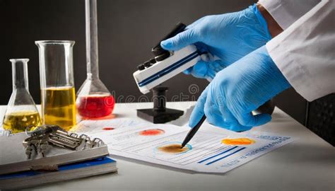 Crime Scene Analytics. Forensic Investigator Examining Evidence from ...