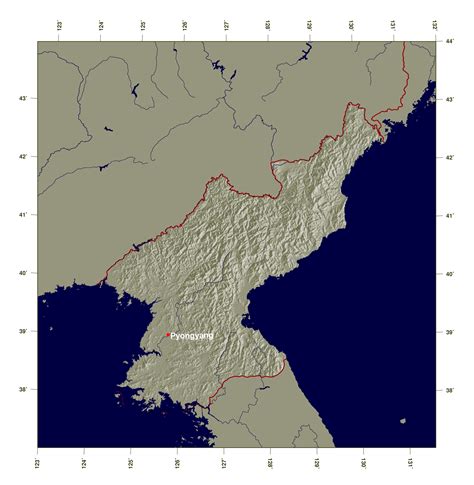 Large detailed shaded relief map of North Korea | North Korea | Asia ...