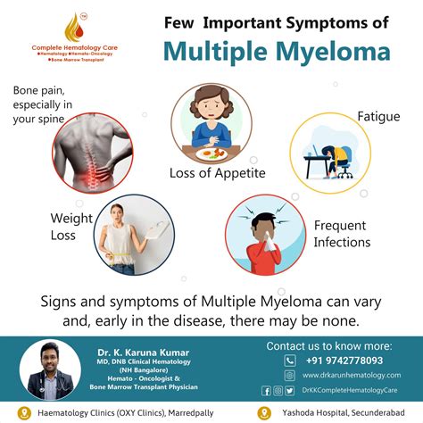 Few Important Symptoms of Multiple Myeloma - Bone pain, especially in your spine - Loss of ...