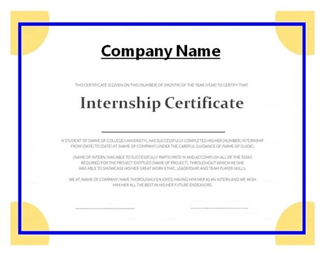 Internship Certificate Templates | 7+ Free Printable Word & PDF Formats | Certificate templates ...