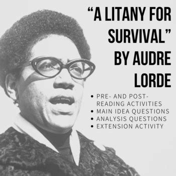 “A Litany for Survival” by Audre Lorde Analysis Questions and Graphic Organizer in 2020 | Post ...