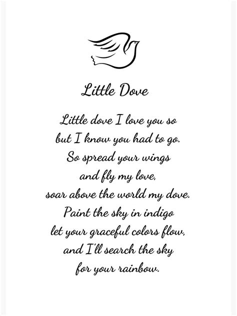 Miscarriage Gift Loss Of Baby Poem Little Dove Sympathy Gift Postcard | ubicaciondepersonas.cdmx ...